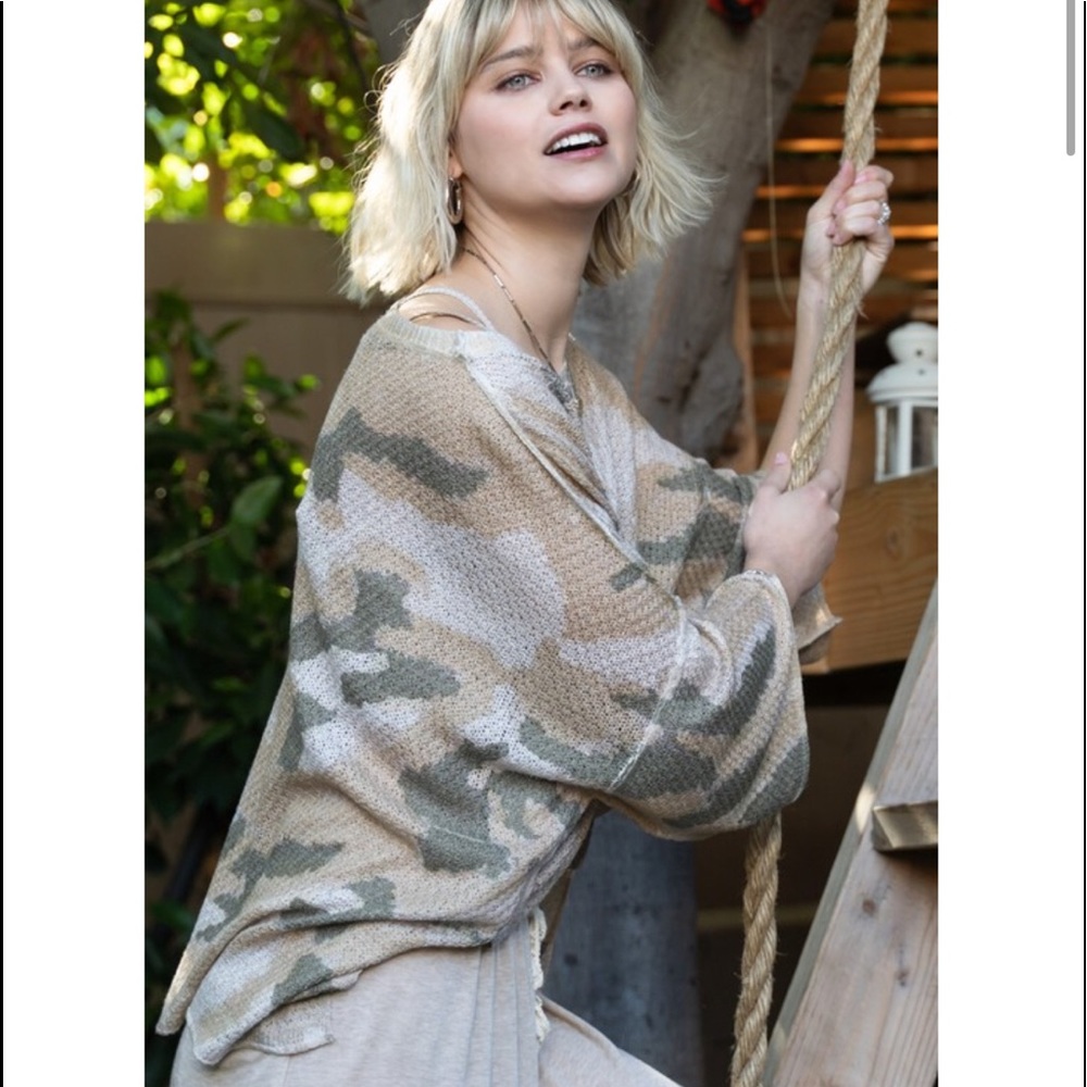 POL Camo Print Lightweight Sweater - Picture 6 of 16